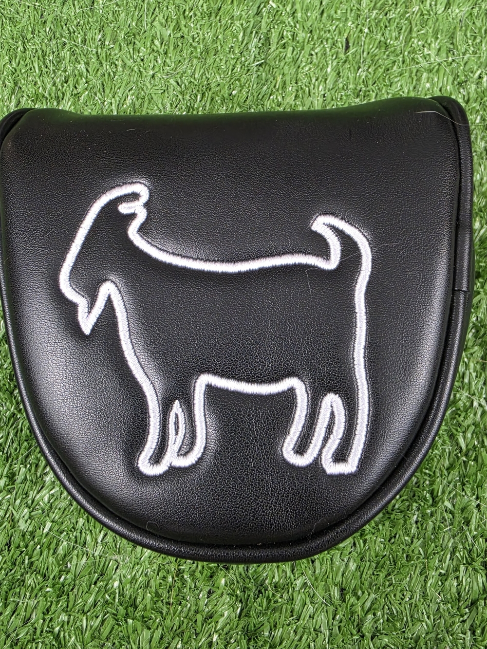 Goated Golf Black Leather Mallet OG Headcover Putter Head Cover Magnet Close